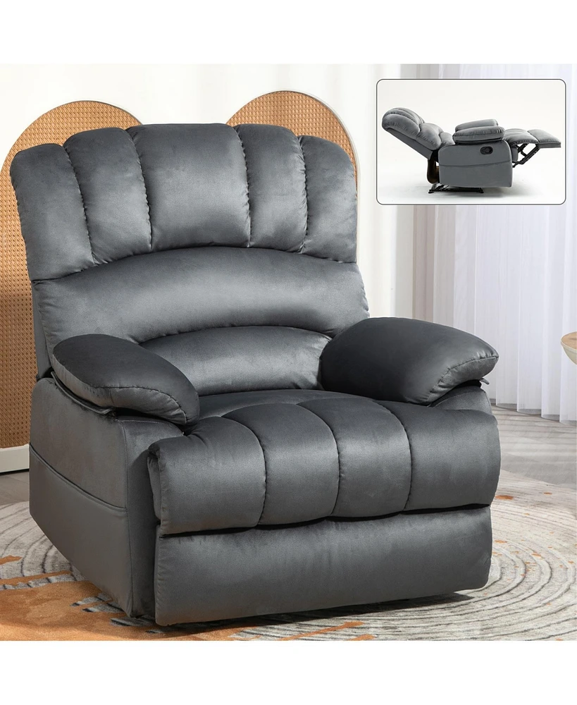 Streamdale Furniture Oversized Manual Fabric Recliner Chair for Large Individuals