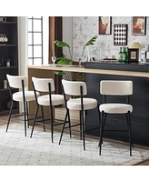 Teddy Fabric Upholstered Bar Stools (Set of 4)