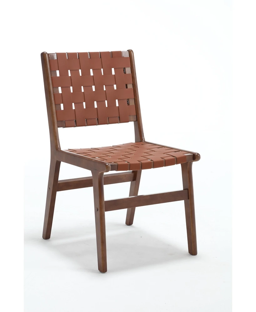 Simplie Fun Saddle Leather Woven Dining Chair: Luxury, Comfort, and Style