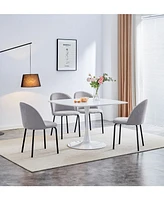 Modern Grey Chair (Set of 2) with Iron Legs