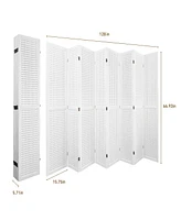 Streamdale Furniture 8-Panel Pegboard Room Divider for Privacy, Display, and Organization