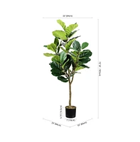 Safavieh Faux Multi Branch Fiddle Leaf Fig 72" Potted Tree