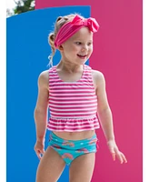 RuffleButts Toddler Girls UP50+ Peplum Tankini