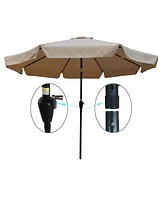 Simplie Fun 10 Ft Patio Umbrella Market Round Umbrella Outdoor Garden Umbrellas