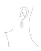 Bling Jewelry Tribal Nature Style Lightweight Open Leaf Feather Drop Dangle Lever back Earrings For Women Sterling Silver