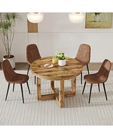 Streamdale Furniture Circular Dining Table Set with 4 Chairs