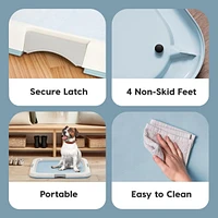 Iris Usa Holder, Fits 23"x23" or Larger, Medium, Puppy Dog Pad Hoder, Secured Latches, Non-Skid Rubber Feet, High Polish Finish for Easy Cleaning, Lea