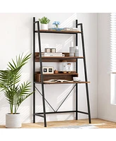 71in High Freestanding Laptop Desk with Open Shelves for Living Room Bedroom Study