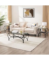 Streamdale Furniture 3-Piece Tempered Glass Coffee Table Set