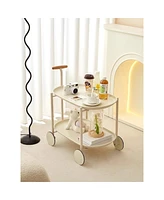 Simplie Fun Modern Double-layer Small Coffee Table Cart