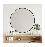 vidaXL Wall Mirror Black 23.6" Round