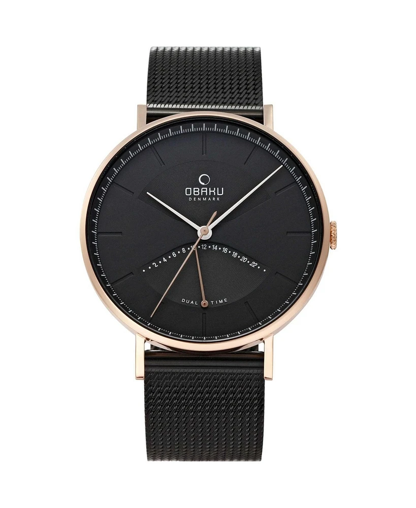 Obaku Men's Classic Black Dial Watch - V213GUVBMB