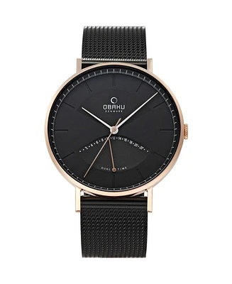 Obaku Men's Classic Black Dial Watch - V213GUVBMB