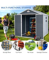 Streamdale Furniture 8x6FT Resin Outdoor Storage Shed Kit-Perfect To Store Patio Furniture, Grey