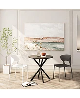 Streamdale Furniture 31.5" Modern Cross Leg Round Dining Table