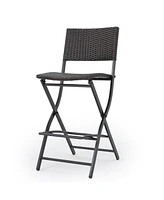 Simplie Fun Unfold Comfort on Your Patio Sturdy Wicker-Wrapped Barstools