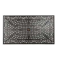 Elegant Cast Aluminum Outdoor Dining Table with Lattice and Curved Legs