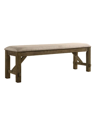 Simplie Fun Wood Fabric Upholstered Dining Bench