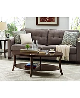 Streamdale Furniture Espresso Oval Coffee Table with Shelf