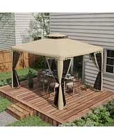 Streamdale Furniture Spacious Canopy Gazebo with Mesh Walls for Protection and Ventilation