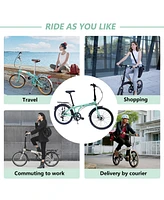 Streamdale Furniture 24" Folding City Bike Aluminum Frame 7 Speed Folding Bike