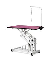 Streamdale Furniture 42.5INCH Hydraulic Pet Grooming Table Pink Color