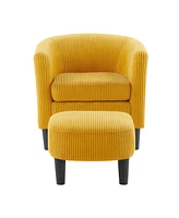 Streamdale Furniture Comfy Yellow Chair with Ottoman for Living Room