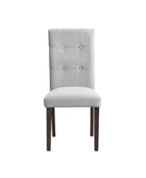 Simplie Fun Gray Linen Tufted Dining Chairs (Set of 6)