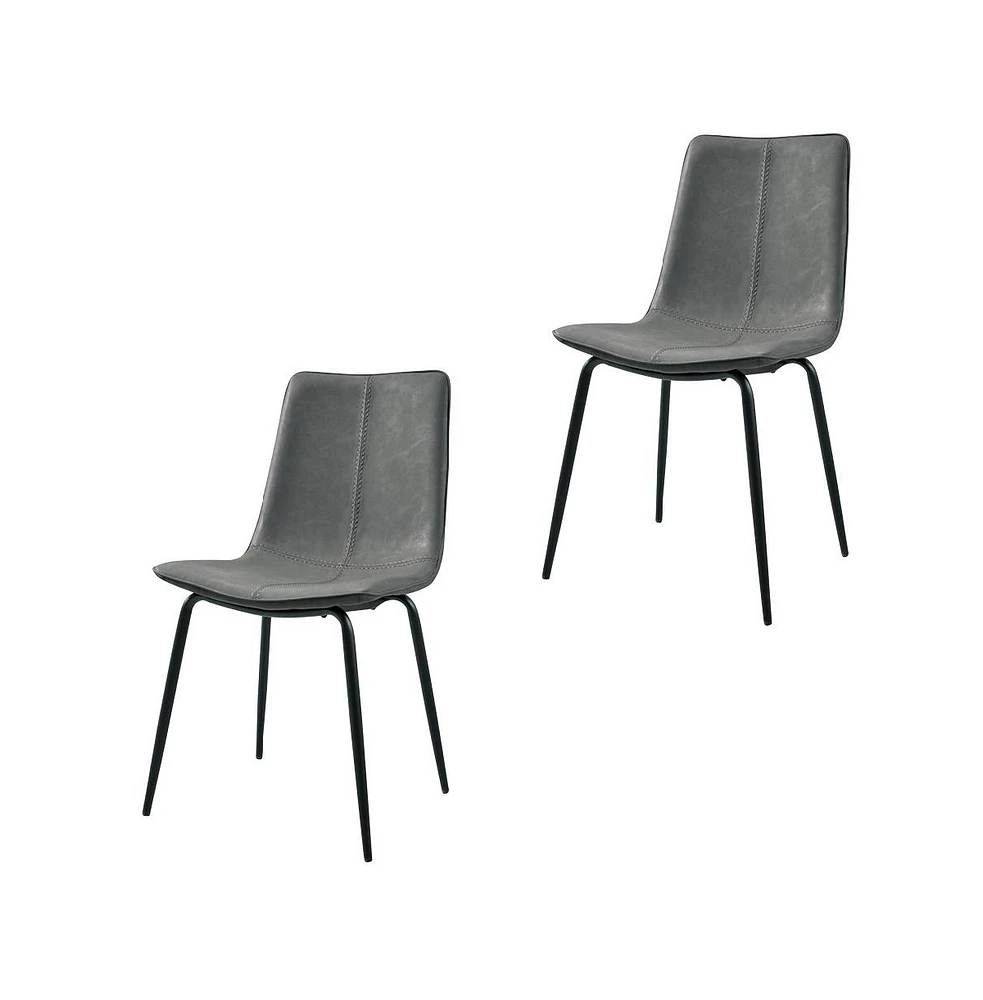 Simplie Fun Modern Faux Leather Dining Chairs, Set of 2