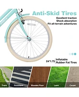 24" Steel Frame Girls Bike for 10+ Years