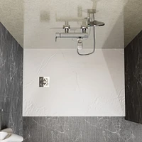 32"x48" White Abs & Acrylic Shower Base Combo