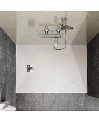 32"x48" White Abs & Acrylic Shower Base Combo