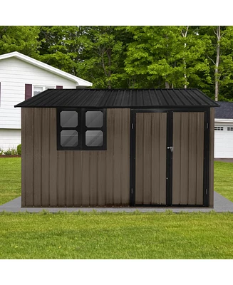 Streamdale Furniture 10FTx8FT Metal Garden Shed with Window