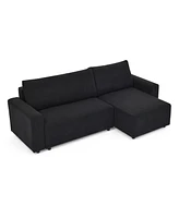 Streamdale Furniture Modular Corduroy 3-Seater Sofa Bed with Storage