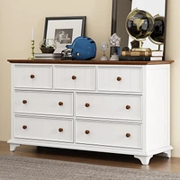 Wooden Captain Seven-Drawer Dresser For Bedroom, Living Room, Kids' Room