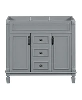 Streamdale Furniture Modern Blue Bathroom Vanity Cabinet with 2 Drawers and Ample Storage