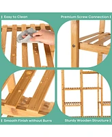 Sugift Multifunctional Bamboo Shelf Storage Organizer Rack