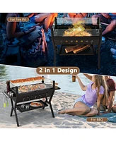 Vebreda Barbecue Charcoal Grills with Wind Guard Seasoning Racks