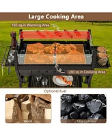 Vebreda Barbecue Charcoal Grills with Wind Guard Seasoning Racks