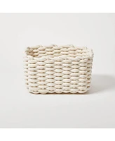 Dormify Small Chunky Knit Basket Light Grey, Compact & Lightweight Storage, Versatile Storage Solution, Dorm & Bedroom Essential