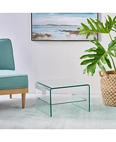 Simplie Fun Ultra-Chic Glass End Table with Shelf Style Meets Functionality