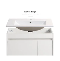 Elegant Bathroom Vanity with Durable Plywood Base and Ceramic Sink