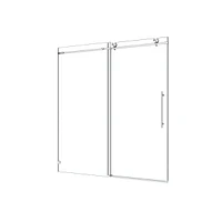 Brushed Nickel Frameless Shower Door with Adjustable Soft-Closing