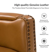 Hulala Home Pascual Contemporary 29'' Wide Genuine Leather Swivel Chair