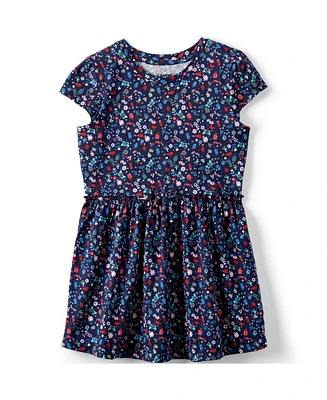 Lands' End Girls Short Sleeve Gathered Waist Tunic Top
