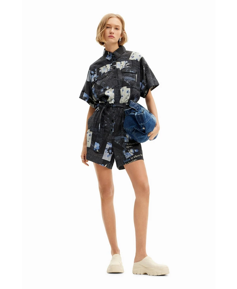 Desigual Women's Map playsuit