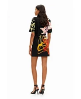 Desigual Women's M. Christian Lacroix short orchid shirt dress