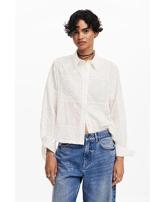 Desigual Women's Plain shirt with embroidery