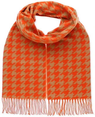 Fraas Women's Houndstooth Fringe-Trim Scarf