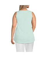 Lands' End Women's Plus Size Supima Cotton Tunic Tank Top